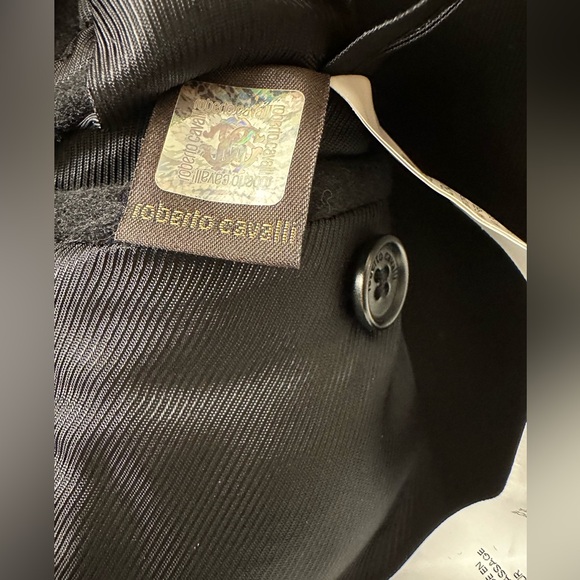 NWT $1430 Roberto Cavalli Elegant Black Coat Wool & Cashmere 48 38 Medium Italy - Picture 14 of 16